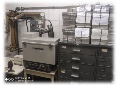 Maquina onde se processava arquivos dos microfilmes